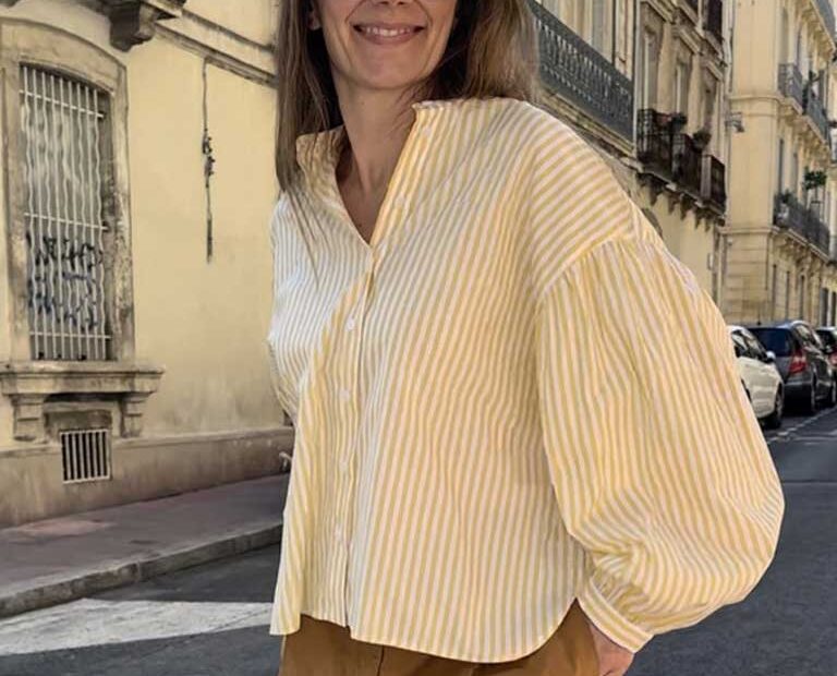 Dameskjorte med kinakrave fra Amoode